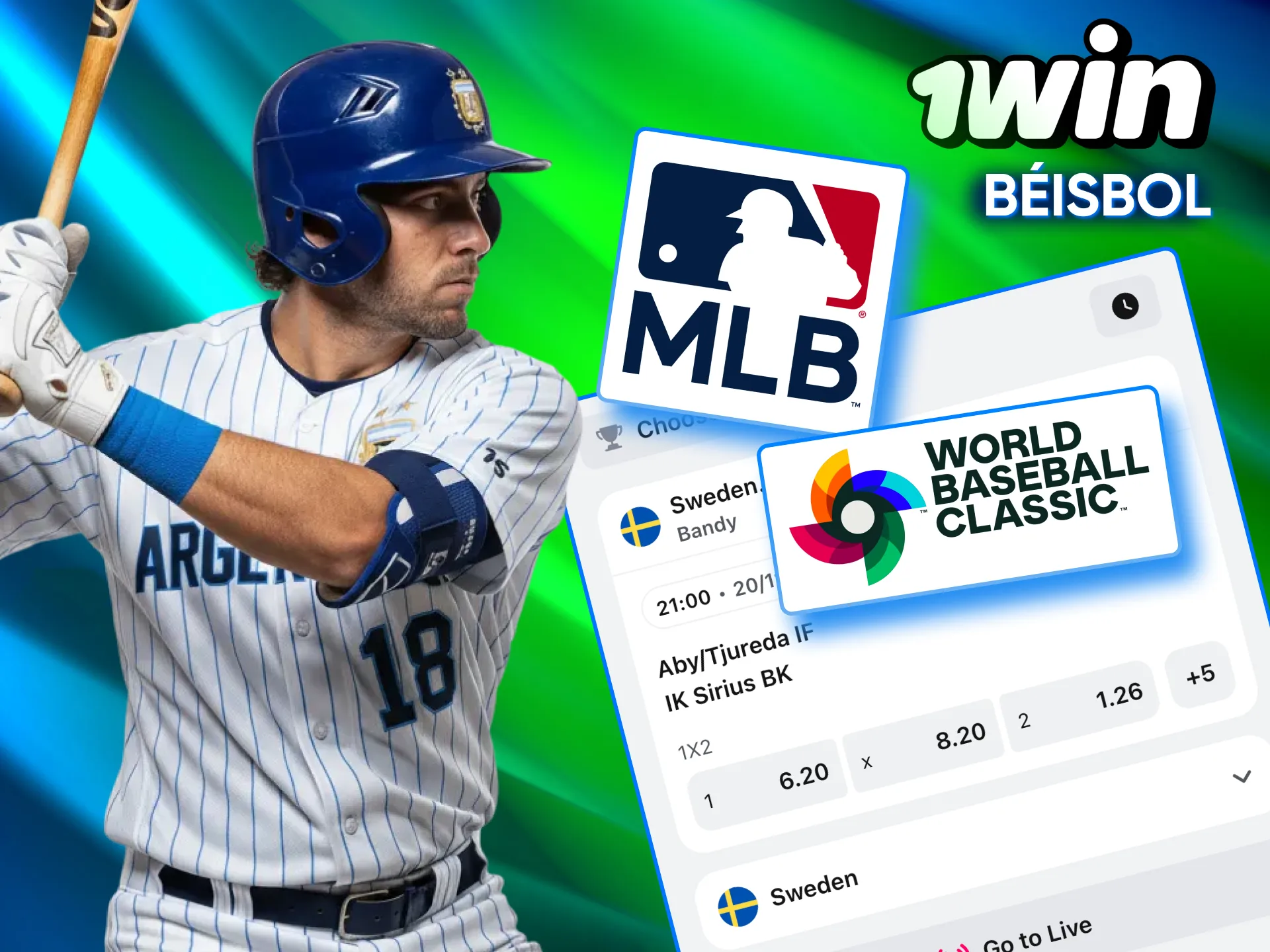 MLB y Clásico Mundial presentes en 1win béisbol.