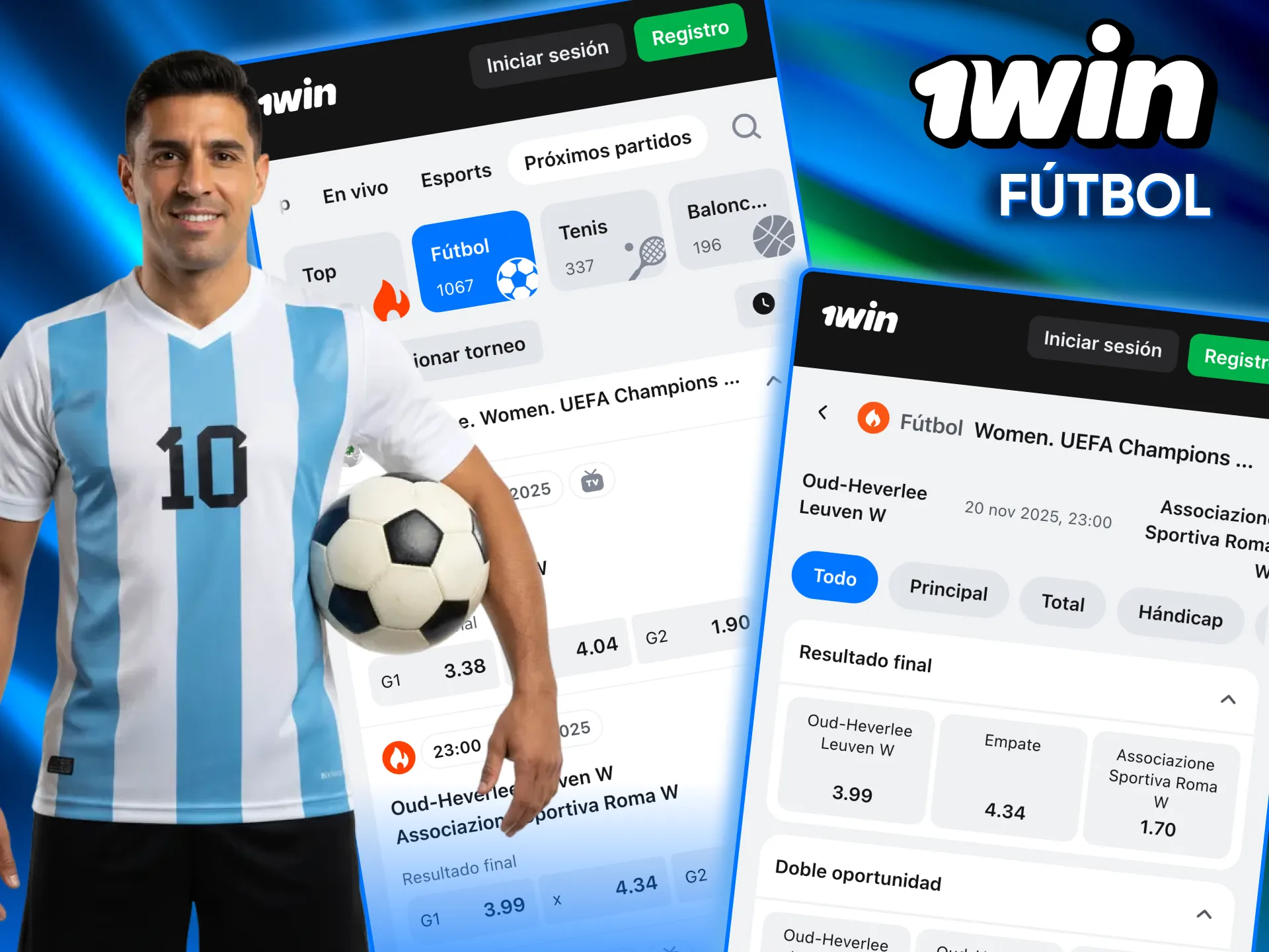 En 1win Argentina el fútbol es la apuesta más popular.